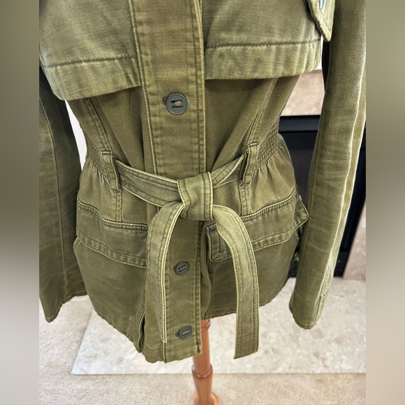 Anthropologie/Hei Hei Ruffled Green Belted Anorak Jacket - Picture 4 of 14